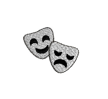Comedy Tragedy Masks Embroidered Patch