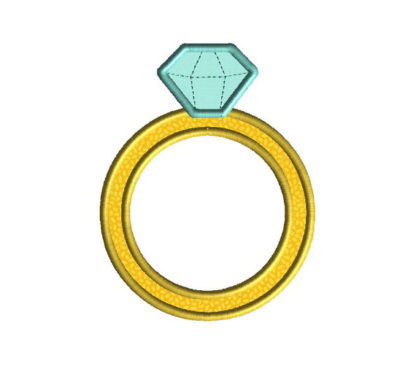 Diamond Ring Applique Machine Embroidery Design