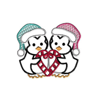 Penguin Love Machine Embroidery Design