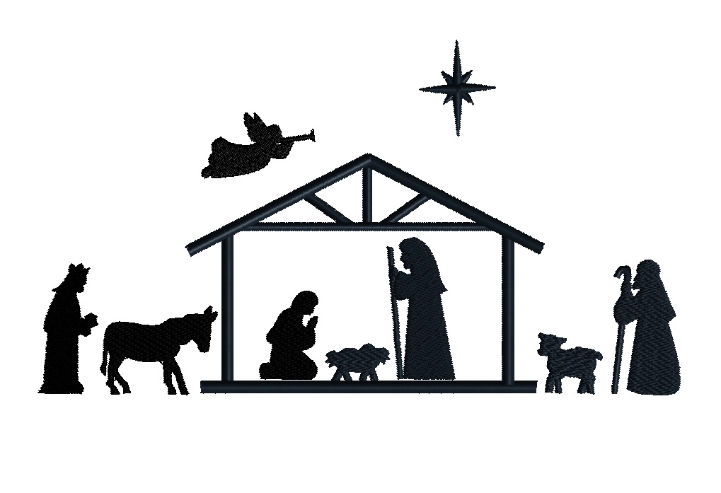 Download Mini Nativity Silhouette Machine Embroidery Design Set