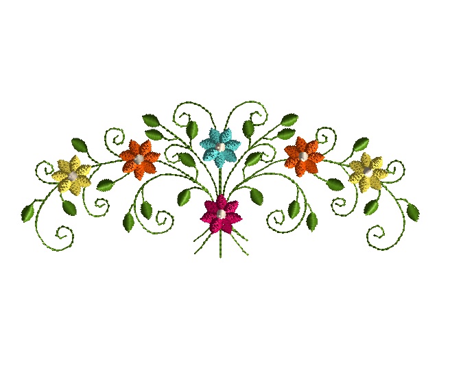 Flower Border Embroidery