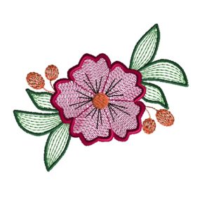 Tropical Flower Quick Stitch Machine Embroidery Design